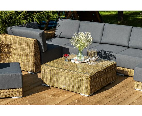 "Капри" трансформирующаяся лаунж-зона из искусственного ротанга, цвет соломенный, изображение 26 | Интернет магазин мебели и декора LifeDekor