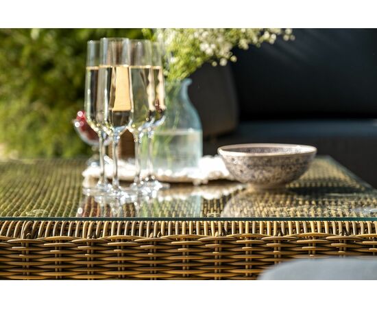 "Капри" трансформирующаяся лаунж-зона из искусственного ротанга, цвет соломенный, изображение 30 | Интернет магазин мебели и декора LifeDekor