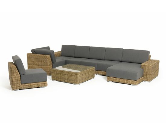 "Капри" трансформирующаяся лаунж-зона из искусственного ротанга, цвет соломенный, изображение 32 | Интернет магазин мебели и декора LifeDekor