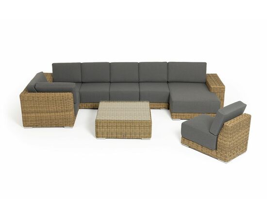 "Капри" трансформирующаяся лаунж-зона из искусственного ротанга, цвет соломенный, изображение 34 | Интернет магазин мебели и декора LifeDekor