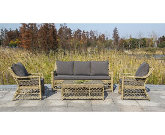 "Гранд Латте" кресло из искусственного ротанга, цвет соломенный, изображение 3 | Интернет магазин мебели и декора LifeDekor