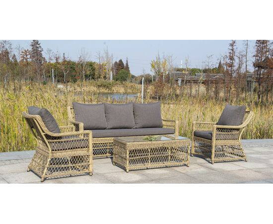 "Гранд Латте" кресло из искусственного ротанга, цвет соломенный, изображение 4 | Интернет магазин мебели и декора LifeDekor