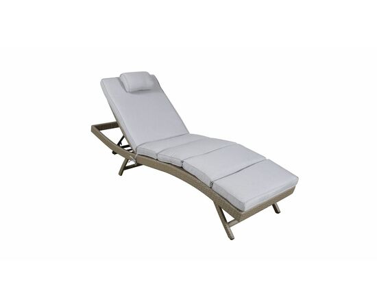 "Лиссабон" шезлонг из искусственного ротанга, цвет соломенный | Интернет магазин мебели и декора LifeDekor