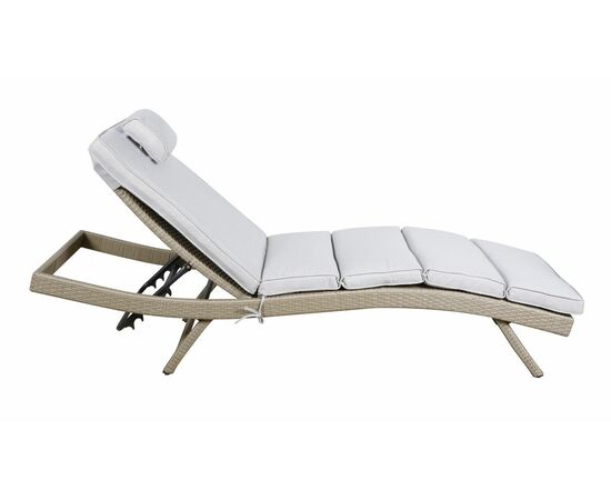 "Лиссабон" шезлонг из искусственного ротанга, цвет соломенный, изображение 2 | Интернет магазин мебели и декора LifeDekor