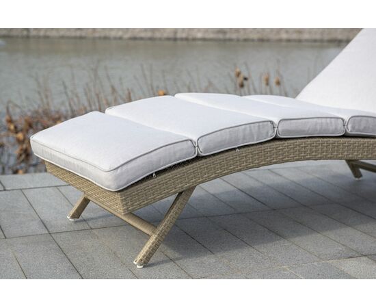 "Лиссабон" шезлонг из искусственного ротанга, цвет соломенный, изображение 5 | Интернет магазин мебели и декора LifeDekor