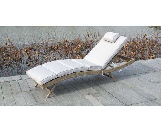 "Лиссабон" шезлонг из искусственного ротанга, цвет соломенный, изображение 6 | Интернет магазин мебели и декора LifeDekor