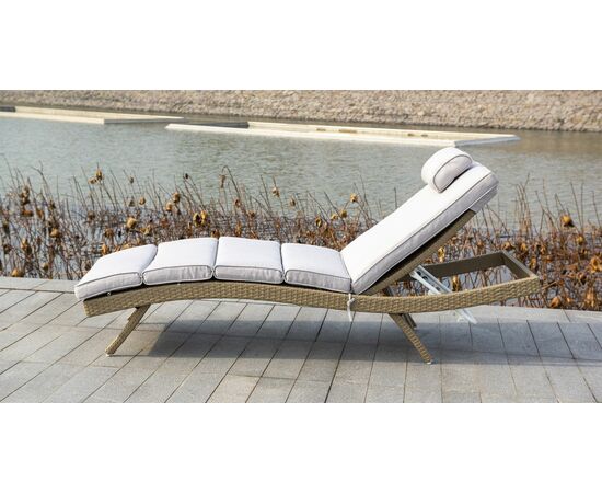 "Лиссабон" шезлонг из искусственного ротанга, цвет соломенный, изображение 7 | Интернет магазин мебели и декора LifeDekor