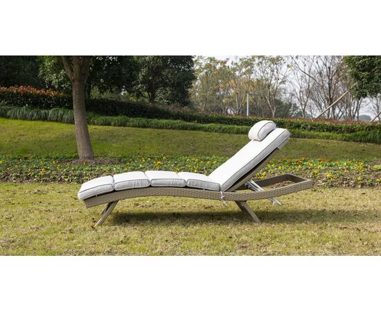 "Лиссабон" шезлонг из искусственного ротанга, цвет соломенный, изображение 8 | Интернет магазин мебели и декора LifeDekor