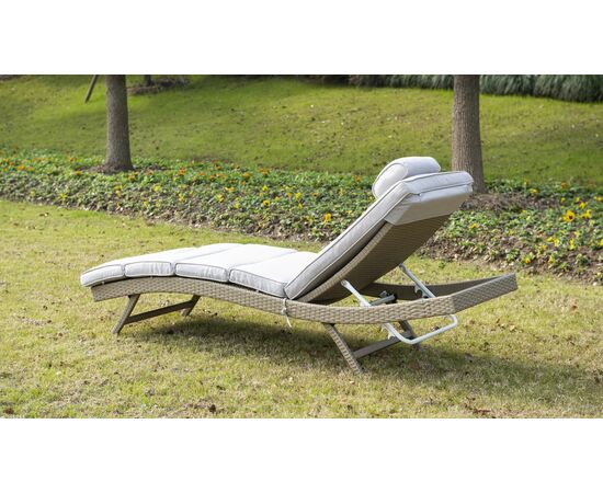 "Лиссабон" шезлонг из искусственного ротанга, цвет соломенный, изображение 9 | Интернет магазин мебели и декора LifeDekor