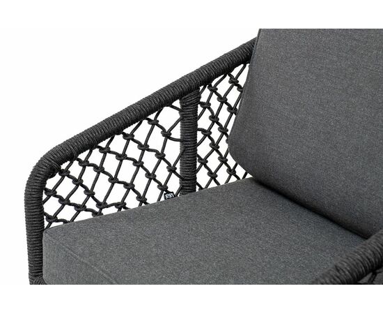 "Канны" лаунж-зона 4-местная из роупа узелкового плетения, каркас алюминий, роуп темно-серый, изображение 6 | Интернет магазин мебели и декора LifeDekor