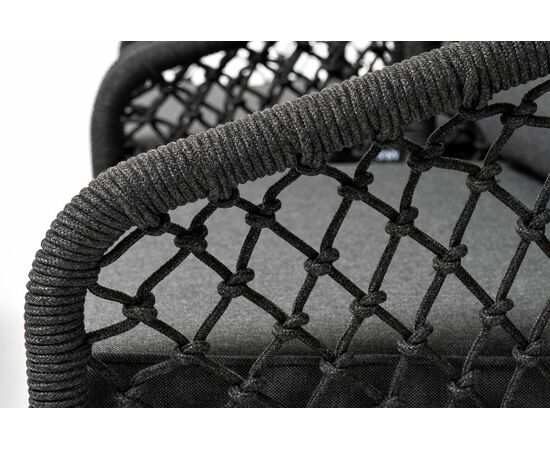 "Канны" лаунж-зона 4-местная из роупа узелкового плетения, каркас алюминий, роуп темно-серый, изображение 8 | Интернет магазин мебели и декора LifeDekor