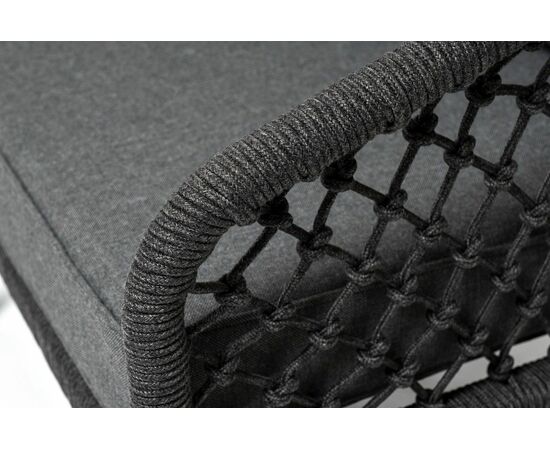 "Канны" лаунж-зона 4-местная из роупа узелкового плетения, каркас алюминий, роуп темно-серый, изображение 9 | Интернет магазин мебели и декора LifeDekor