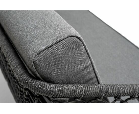 "Канны" лаунж-зона 4-местная из роупа узелкового плетения, каркас алюминий, роуп темно-серый, изображение 11 | Интернет магазин мебели и декора LifeDekor