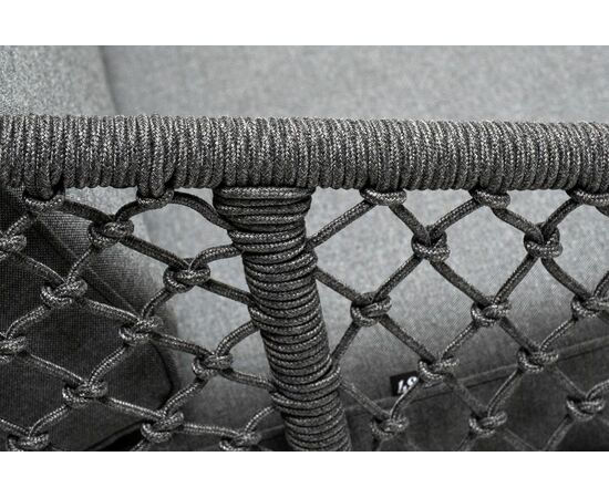 "Канны" лаунж-зона 4-местная из роупа узелкового плетения, каркас алюминий, роуп темно-серый, изображение 12 | Интернет магазин мебели и декора LifeDekor