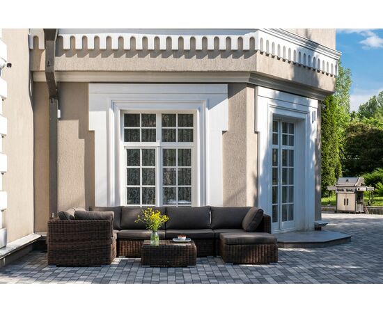 "Лунго" трансформирующаяся лаунж-зона из искусственного ротанга, цвет коричневый, изображение 2 | Интернет магазин мебели и декора LifeDekor