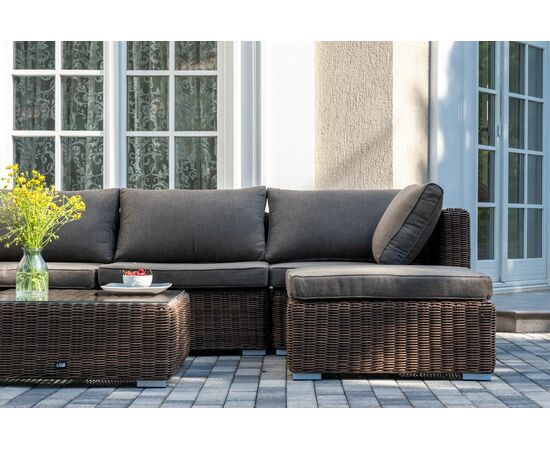 "Лунго" трансформирующаяся лаунж-зона из искусственного ротанга, цвет коричневый, изображение 9 | Интернет магазин мебели и декора LifeDekor