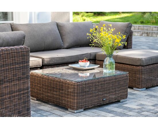 "Лунго" трансформирующаяся лаунж-зона из искусственного ротанга, цвет коричневый, изображение 14 | Интернет магазин мебели и декора LifeDekor