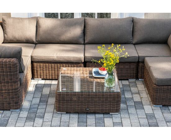 "Лунго" трансформирующаяся лаунж-зона из искусственного ротанга, цвет коричневый, изображение 15 | Интернет магазин мебели и декора LifeDekor