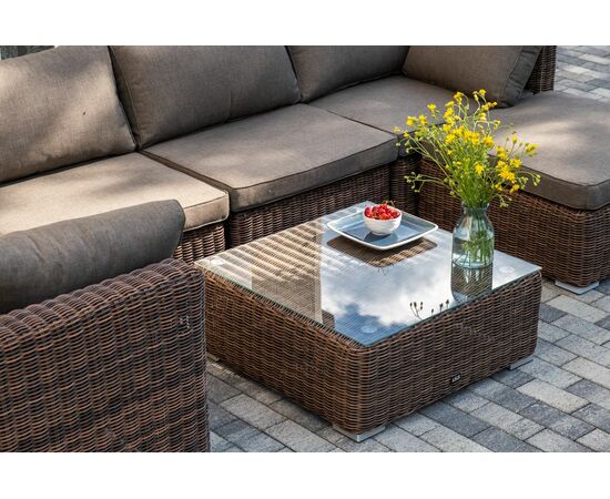 "Лунго" трансформирующаяся лаунж-зона из искусственного ротанга, цвет коричневый, изображение 16 | Интернет магазин мебели и декора LifeDekor