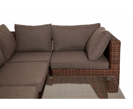"Лунго" трансформирующаяся лаунж-зона из искусственного ротанга, цвет коричневый, изображение 22 | Интернет магазин мебели и декора LifeDekor