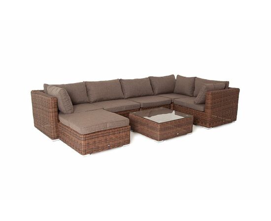 "Лунго" трансформирующаяся лаунж-зона из искусственного ротанга, цвет коричневый, изображение 23 | Интернет магазин мебели и декора LifeDekor