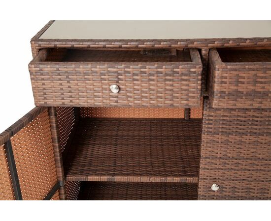 "Мальта" тумба плетеная из искусственного ротанга, цвет коричневый, изображение 8 | Интернет магазин мебели и декора LifeDekor