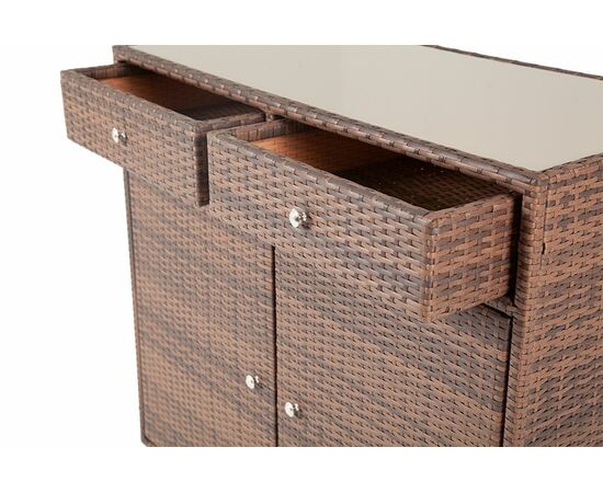 "Мальта" тумба плетеная из искусственного ротанга, цвет коричневый, изображение 9 | Интернет магазин мебели и декора LifeDekor
