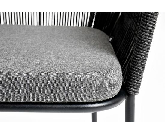 "Лион" стул плетеный из роупа, каркас из стали коричневый (RAL8016) муар, роуп коричневый круглый, ткань бежевая, изображение 6 | Интернет магазин мебели и декора LifeDekor