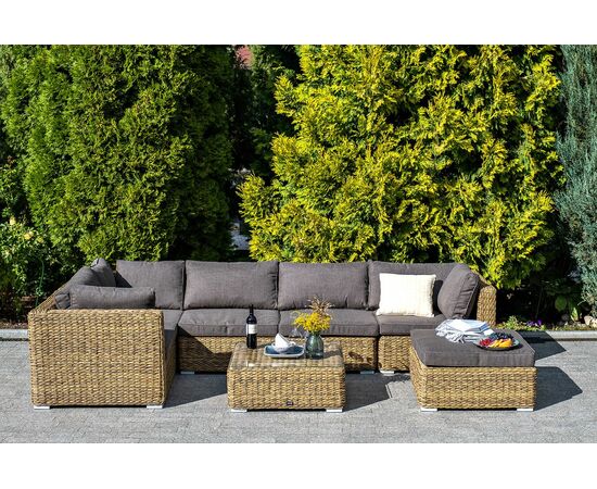 "Лунго" модуль диванный прямой с подушками, цвет соломенный (гиацинт), изображение 4 | Интернет магазин мебели и декора LifeDekor