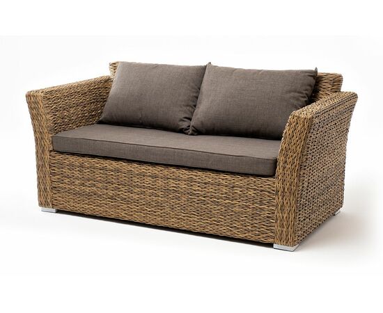 "Капучино" диван из искусственного ротанга (гиацинт) двухместный, цвет соломенный | Интернет магазин мебели и декора LifeDekor