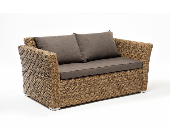 "Капучино" диван из искусственного ротанга (гиацинт) двухместный, цвет соломенный, изображение 4 | Интернет магазин мебели и декора LifeDekor