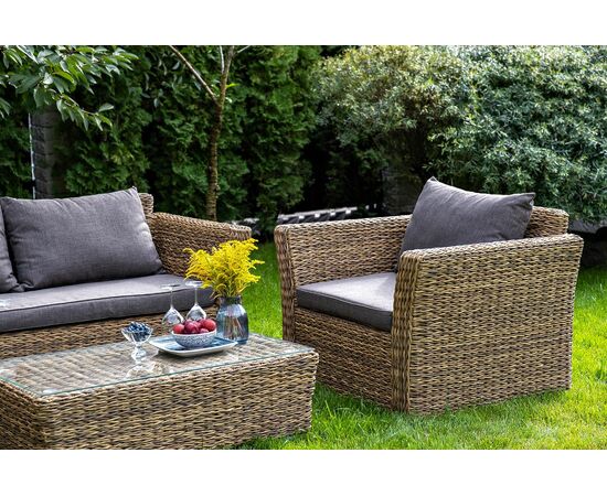 "Капучино" диван из искусственного ротанга (гиацинт) двухместный, цвет соломенный, изображение 13 | Интернет магазин мебели и декора LifeDekor