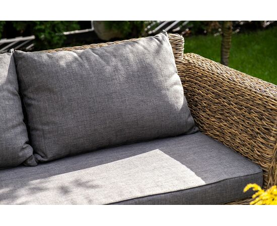 "Капучино" диван из искусственного ротанга (гиацинт) двухместный, цвет соломенный, изображение 16 | Интернет магазин мебели и декора LifeDekor