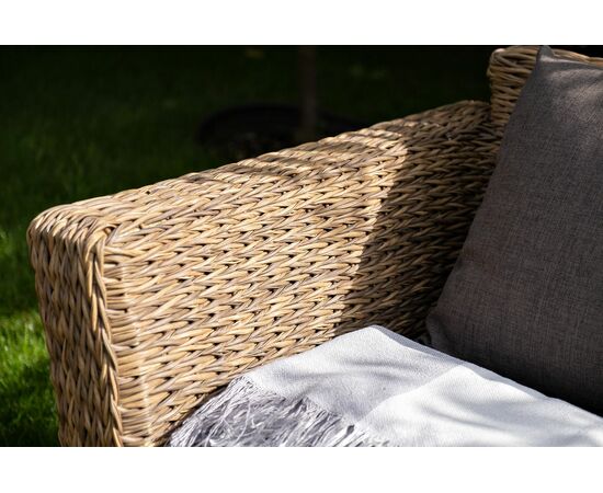 "Капучино" диван из искусственного ротанга (гиацинт) двухместный, цвет соломенный, изображение 23 | Интернет магазин мебели и декора LifeDekor