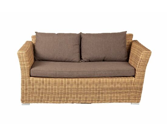 "Капучино" диван из искусственного ротанга двухместный, цвет соломенный, изображение 2 | Интернет магазин мебели и декора LifeDekor