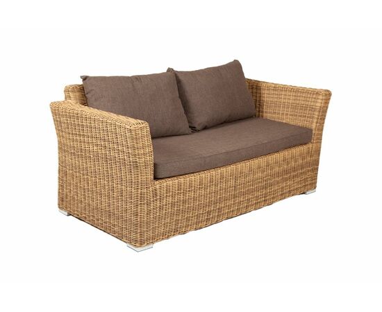 "Капучино" диван из искусственного ротанга двухместный, цвет соломенный, изображение 3 | Интернет магазин мебели и декора LifeDekor