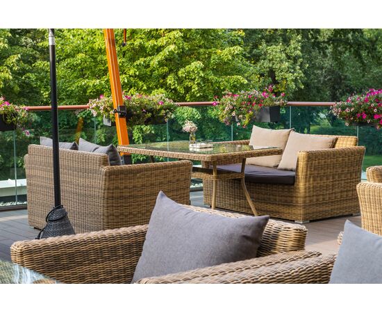 "Капучино" диван из искусственного ротанга двухместный, цвет соломенный, изображение 6 | Интернет магазин мебели и декора LifeDekor