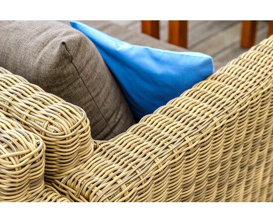 "Капучино" диван из искусственного ротанга двухместный, цвет соломенный, изображение 11 | Интернет магазин мебели и декора LifeDekor
