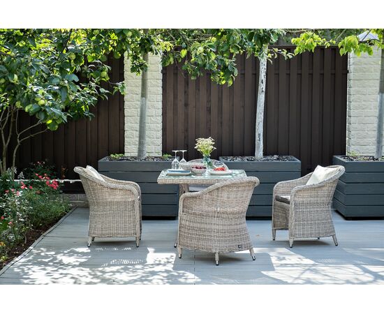 "Фредо" обеденная группа плетеная, цвет бежевый, изображение 2 | Интернет магазин мебели и декора LifeDekor