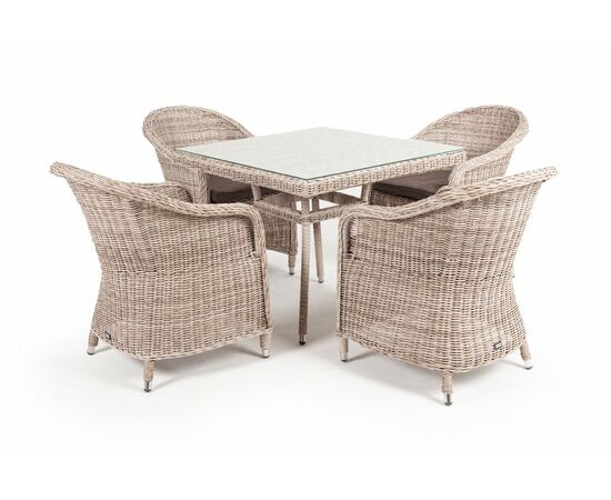 "Фредо" обеденная группа плетеная, цвет бежевый, изображение 7 | Интернет магазин мебели и декора LifeDekor