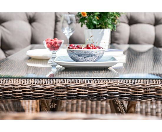 "Базелла" обеденная группа из искусственного ротанга, цвет коричневый, изображение 4 | Интернет магазин мебели и декора LifeDekor