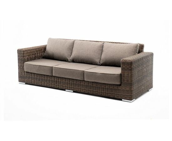 "Боно" диван из искусственного ротанга трехместный, цвет коричневый | Интернет магазин мебели и декора LifeDekor