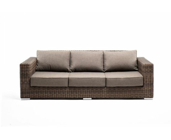 "Боно" диван из искусственного ротанга трехместный, цвет коричневый, изображение 2 | Интернет магазин мебели и декора LifeDekor