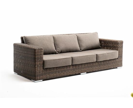 "Боно" диван из искусственного ротанга трехместный, цвет коричневый, изображение 3 | Интернет магазин мебели и декора LifeDekor