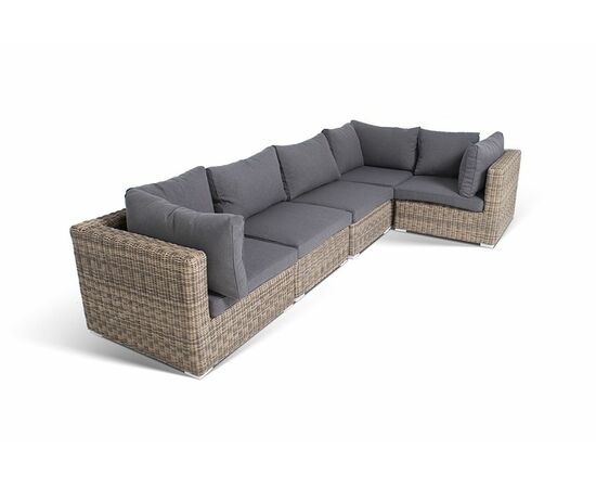 "Лунго" трансформирующийся диван из искусственного ротанга, цвет соломенный, изображение 3 | Интернет магазин мебели и декора LifeDekor