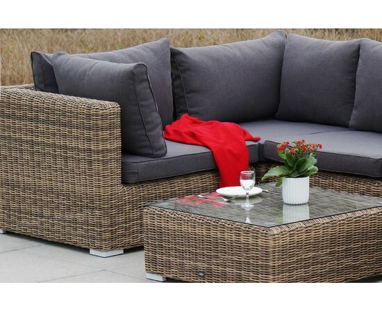 "Лунго" трансформирующийся диван из искусственного ротанга, цвет соломенный, изображение 7 | Интернет магазин мебели и декора LifeDekor