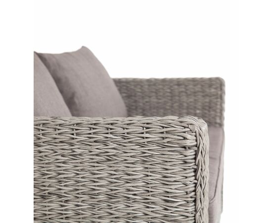 "Капучино" диван из искусственного ротанга (гиацинт) двухместный, цвет серый, изображение 3 | Интернет магазин мебели и декора LifeDekor