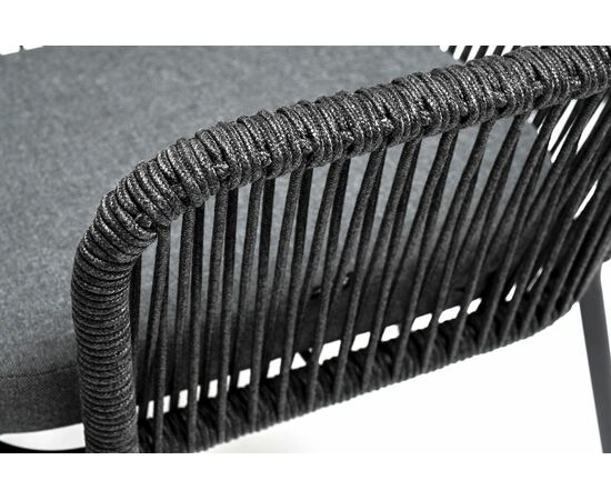 "Лион" обеденная группа на 4 персоны со стульями "Лион" темно-серый, круглый стол "серый гранит", изображение 4 | Интернет магазин мебели и декора LifeDekor