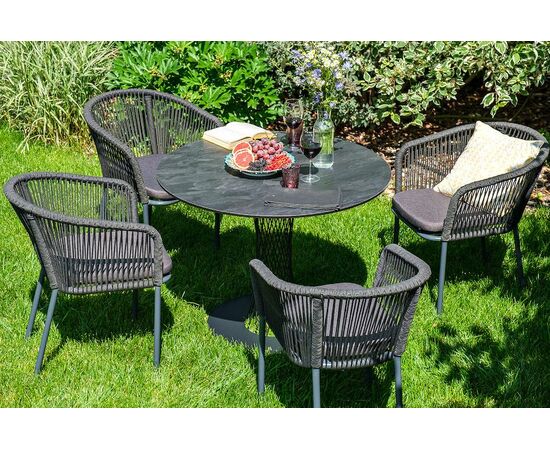 "Диего" обеденная группа на 4 персоны со стульями "Марсель", столешница "серый гранит", изображение 3 | Интернет магазин мебели и декора LifeDekor