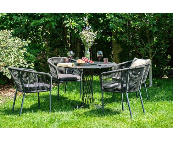 "Диего" обеденная группа на 4 персоны со стульями "Марсель", столешница "серый гранит", изображение 4 | Интернет магазин мебели и декора LifeDekor